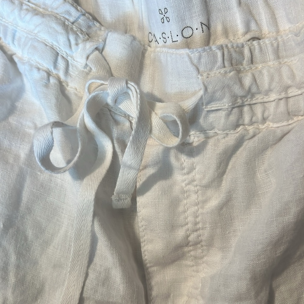 Caslon Nordstrom  100% linen drawstring off white pants plus 1X - Picture 7 of 10